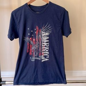 America, men’s small, t-shirt. The size tag has been removed.